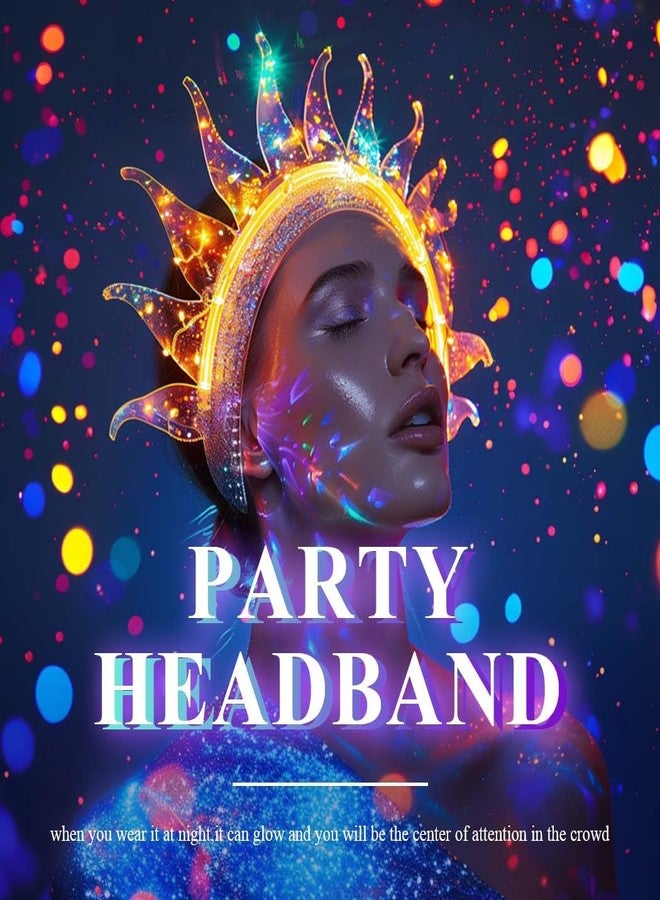 REETAN Light Up Fire Headband Flame Headpiece Rave Hair Accessories for Women - Image 3